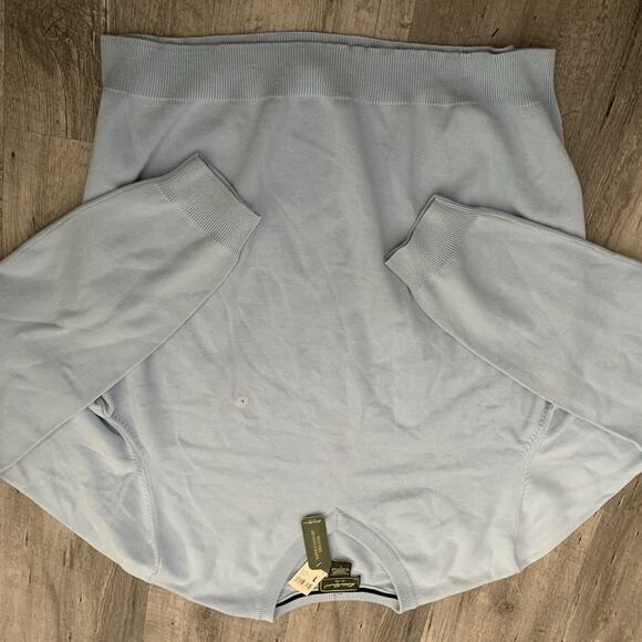 Eddie Bauer Sweater Men Large Sky Blue Fine Gauge V-Neck Pullover PIMA Nylon NEW - Picture 6 of 6